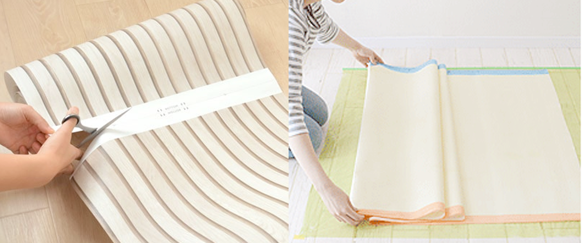 CUT THE WALLPAPER AND FOLD IT