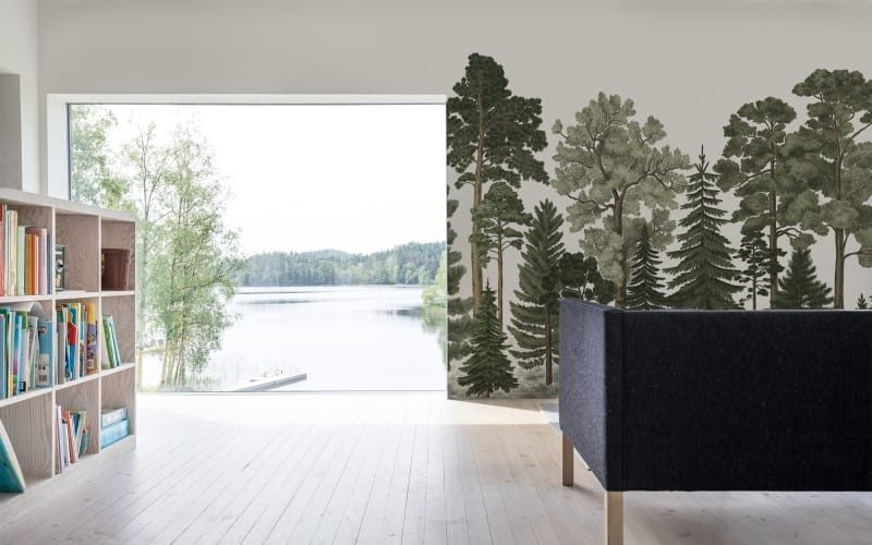 mural tropical theme wallpaper