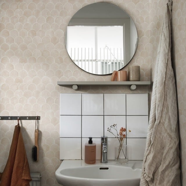 Beige Aesthetic Wallpaper for Bathroom