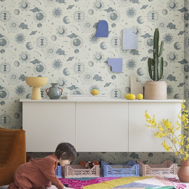 bright nursery room wallpaper