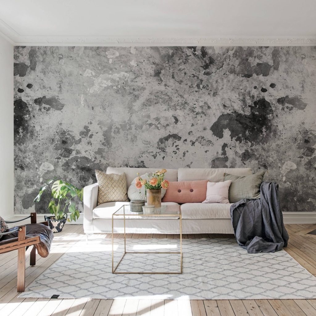 Fragments, Charcoal Abstract Mural Wallpaper