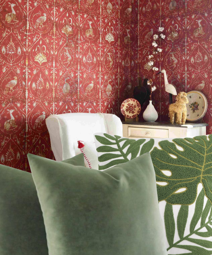 color combination home ideas red and green