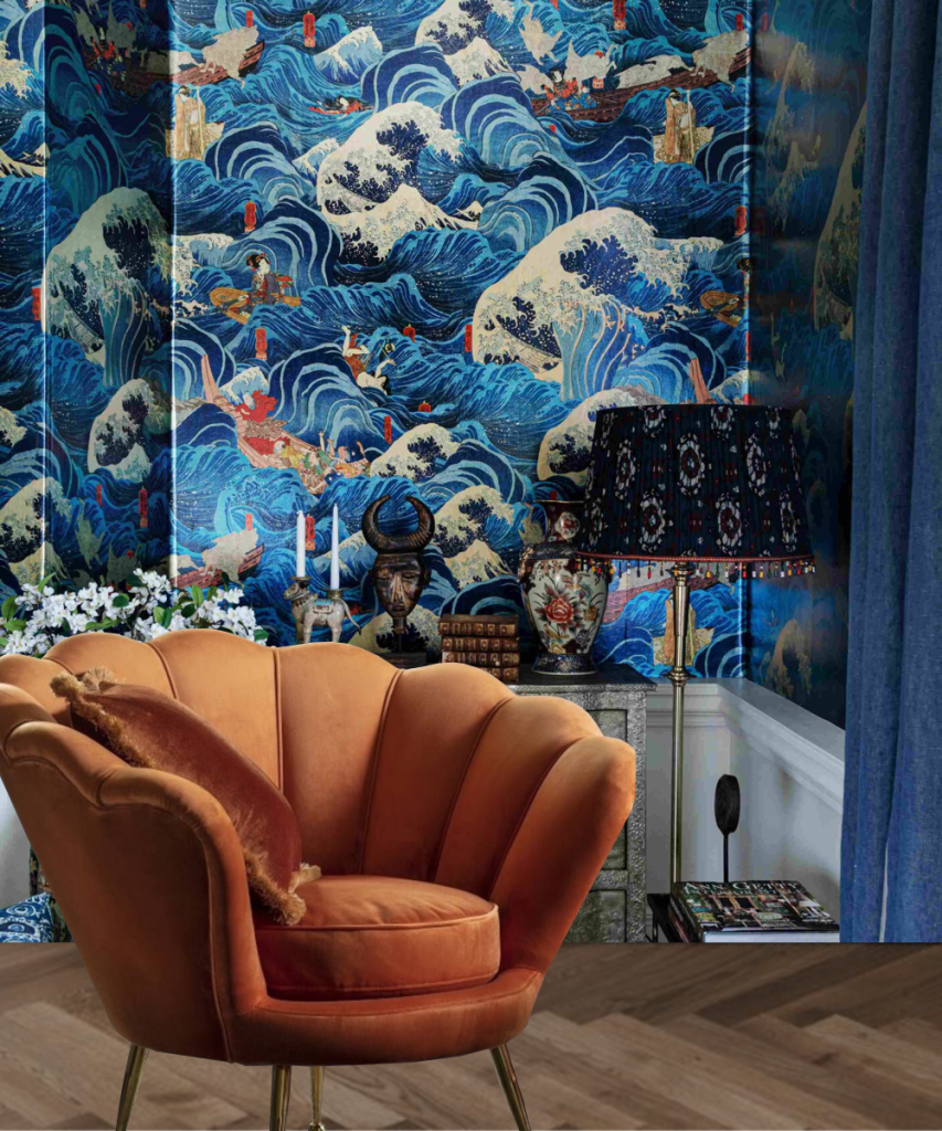 Royal Blue + Orange as color combination home ideas