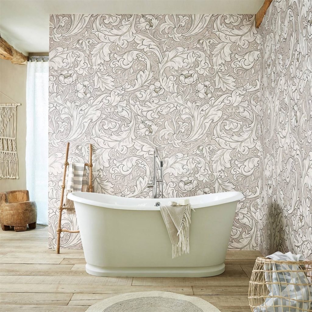vintage wallpaper designs for bathroom