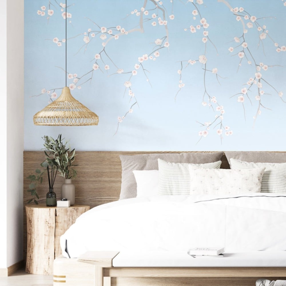 Sakura flowers wallpaper for room by Honpo Singapore.