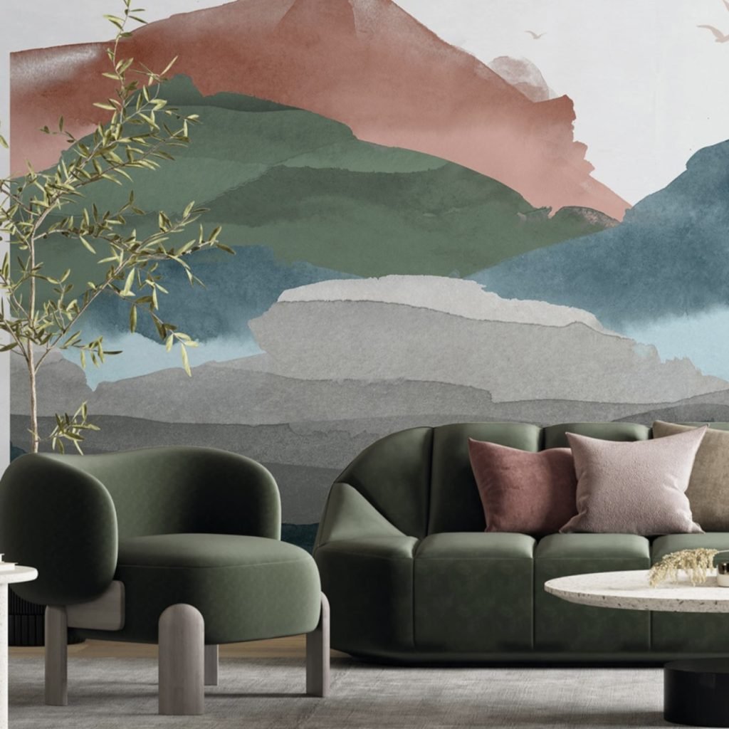 create a clear focal point in a room or add energy and personality to a space, you can consider bold gradient wallpaper