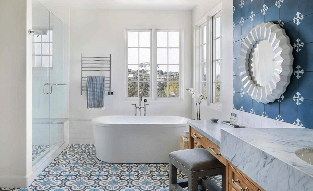 consider using bathna flooring in a simple and minimalist style.