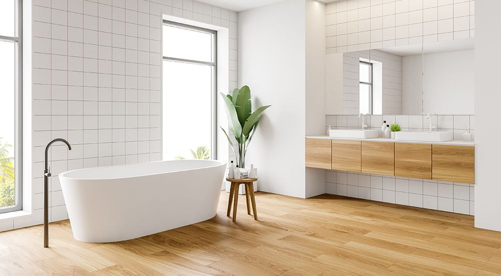 A cushion floor sheet is an excellent option for bathroom flooring