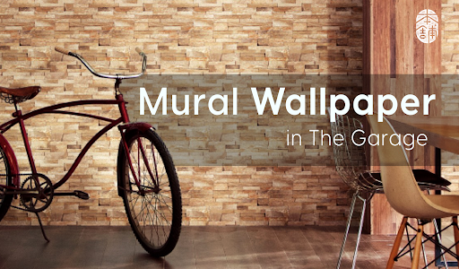 Changing the look with mural wallpaper in the garage can completely transform the space