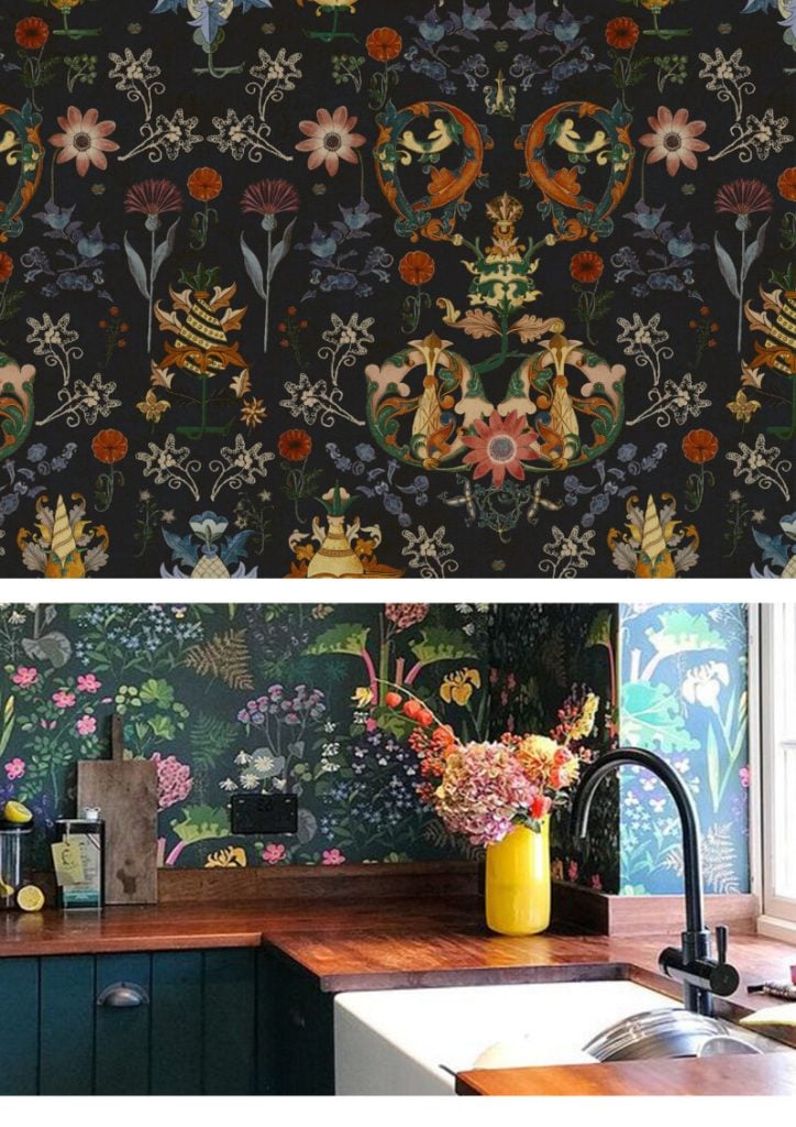 Flower wallpapers black