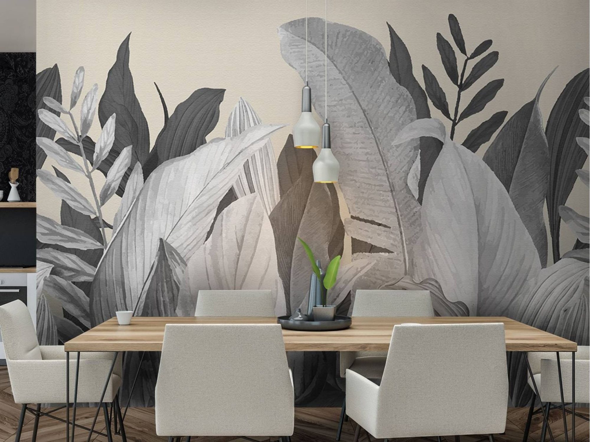 Tropical Forest Almond Kitchen Wallpaper