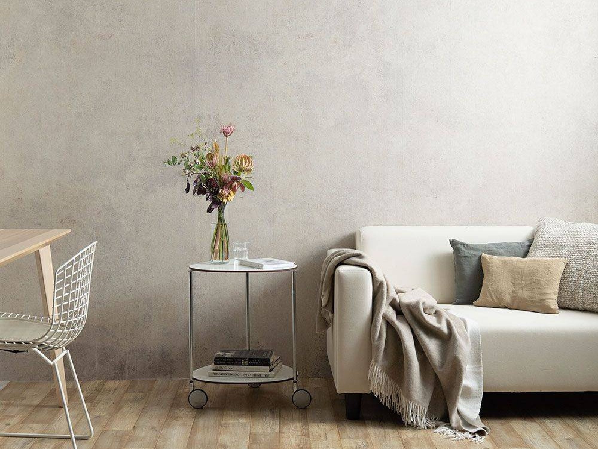 Sand Beige Concrete Vintage-Neutral Wallpaper