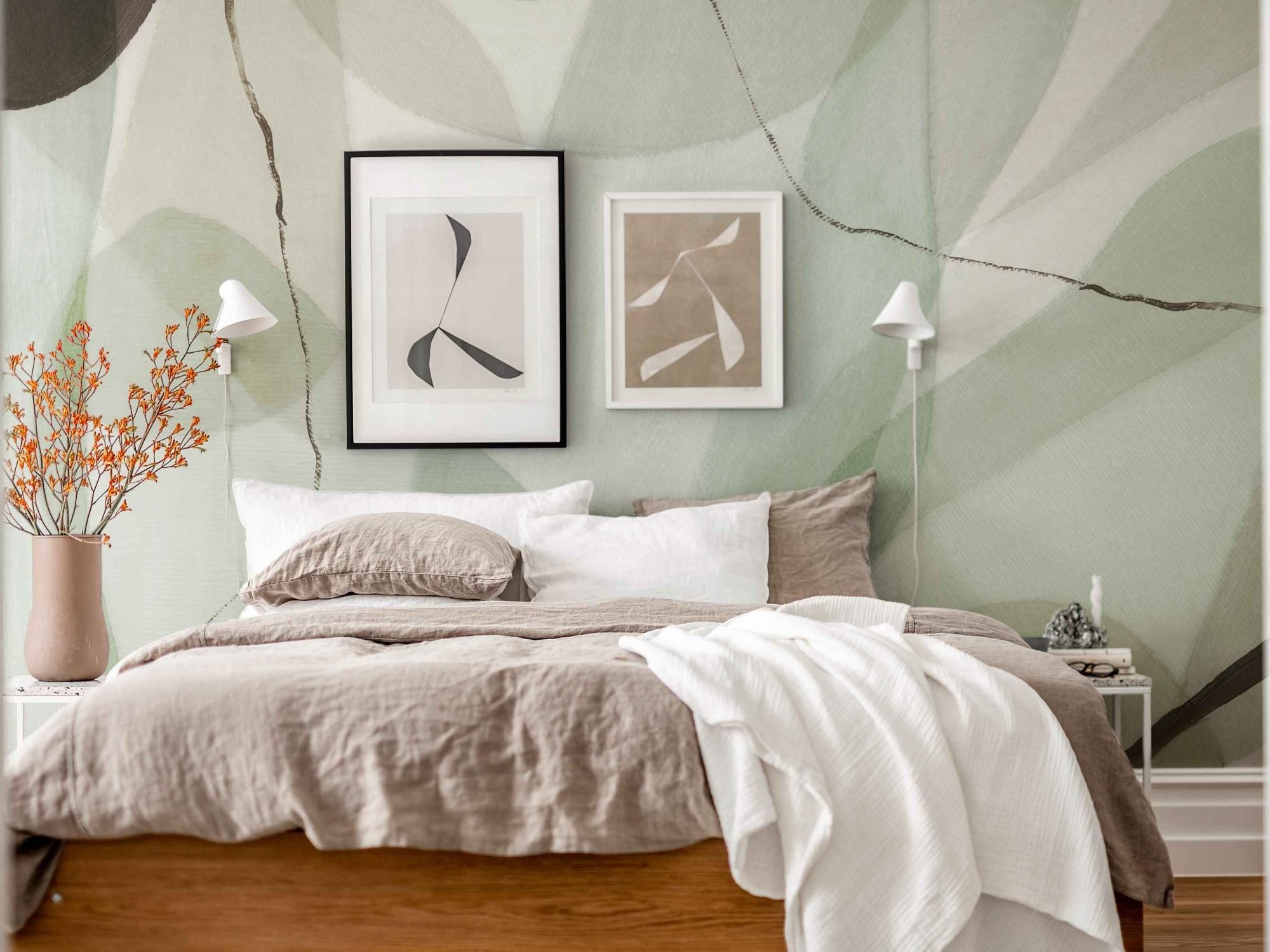 Asana Green Rebel abstract mural wallpaper