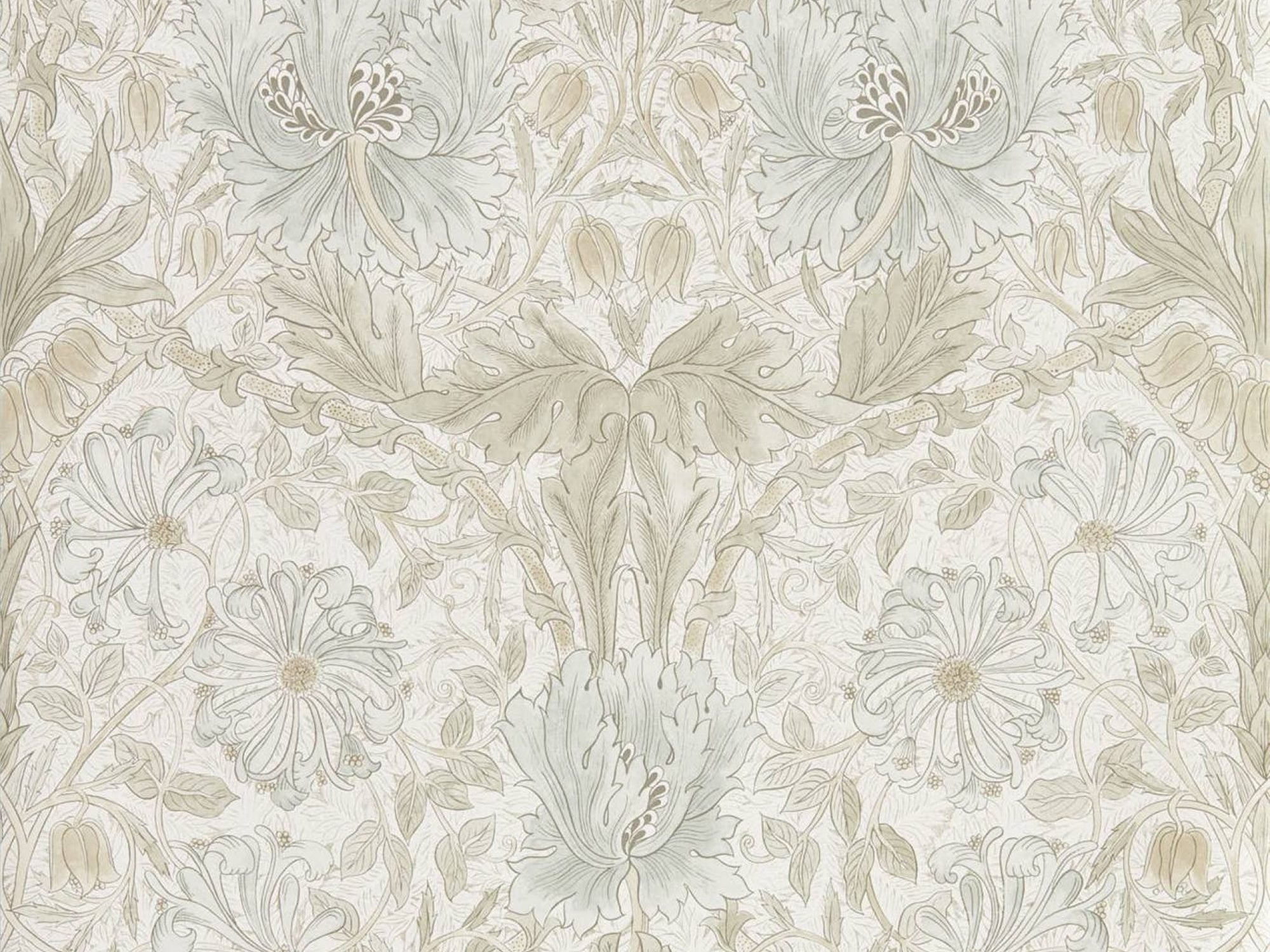Pure Honeysuckle & Tulip Soft Floral Wallpaper