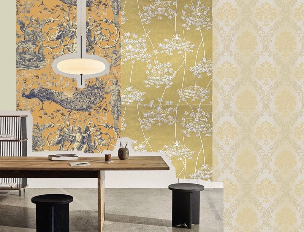 muted yellow wallpaper ideas
