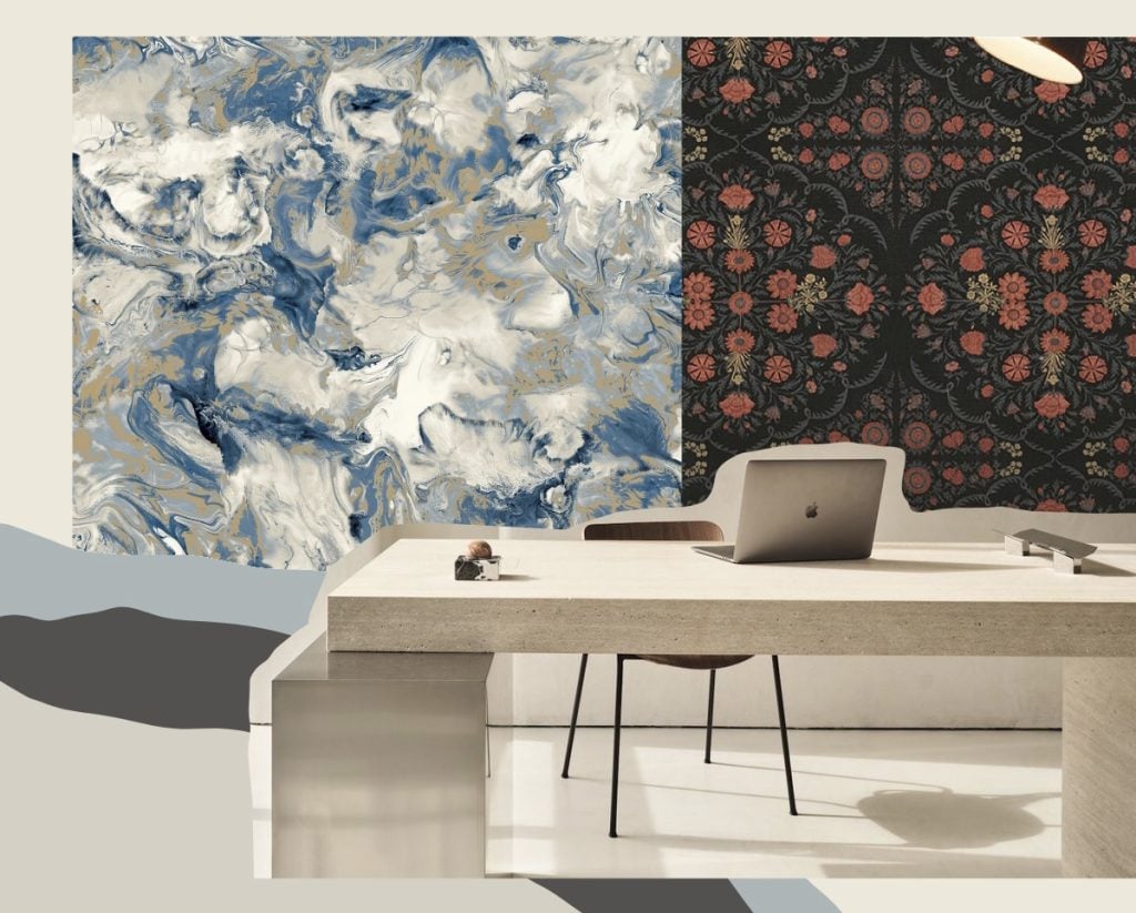 renovation ideas: blue and white marble