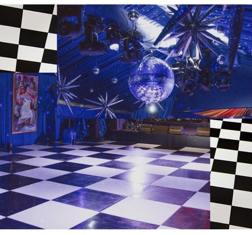 dance floor with a retro floor