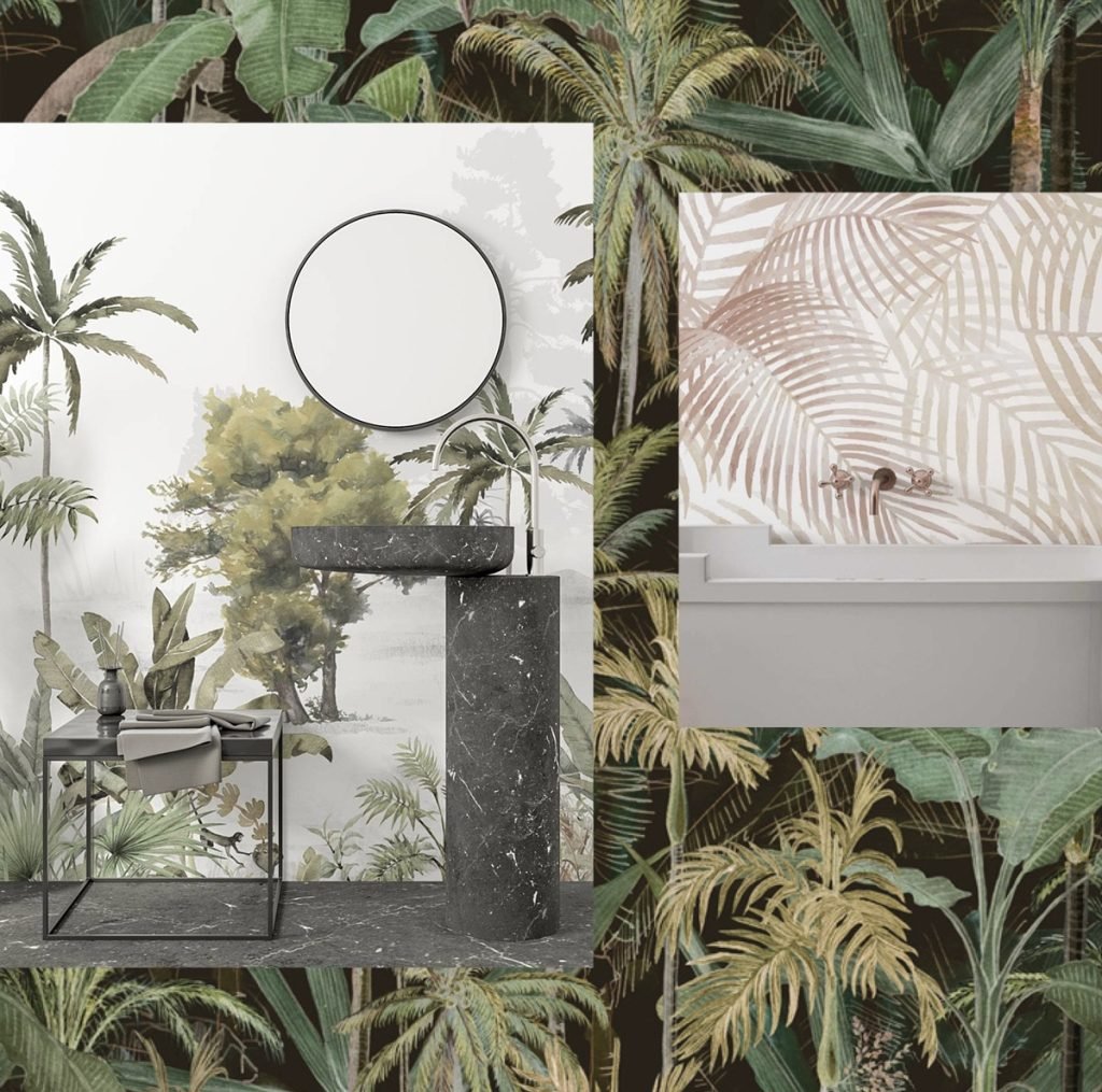 natural interior design: adding nature wallpaper