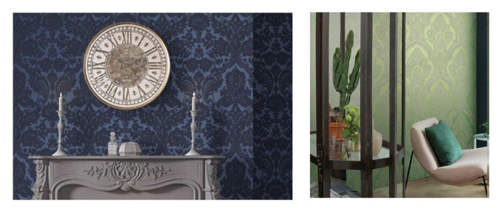 Elegant Damask for hotel lobby wallpaper