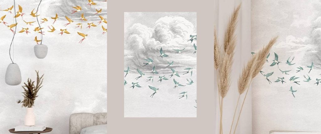 Swallow Cloud for hotel lobby wallpaper 
