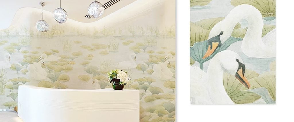 Swan Lake Mural Wallpaper 