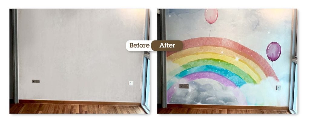 sky and rainbow wall transformation