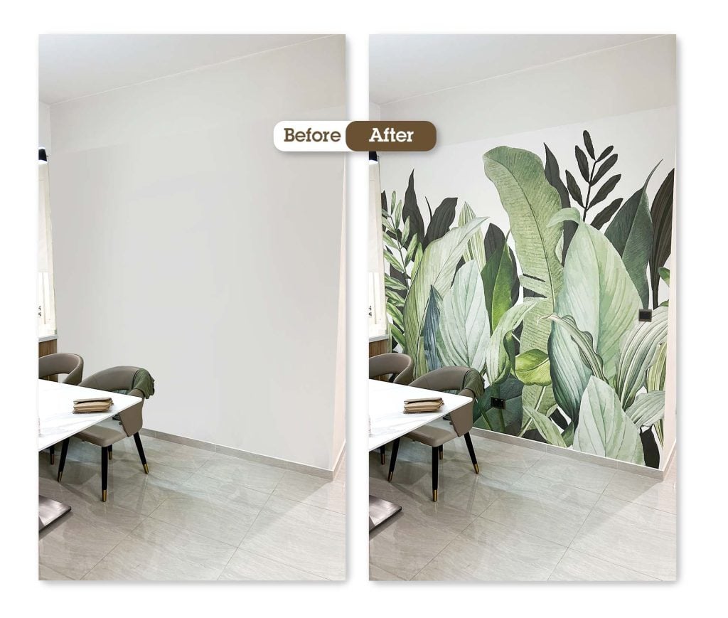 natural dining room wall transformation