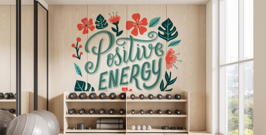 Gym Home using print on wall