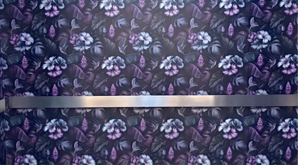 repat floral bold wallpaper for elevator area