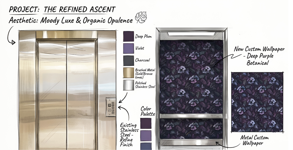 mockup design before installing the elevator