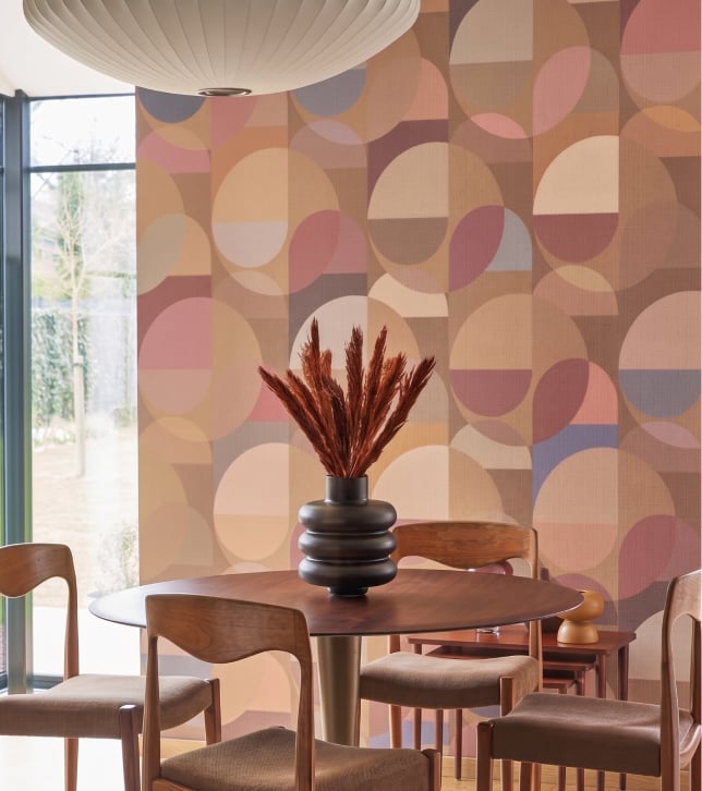 Geometric Retro Wallpaper for Modern Restaurant