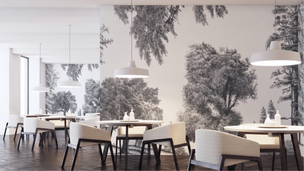 fire resistance wallpaper for safety restaurant