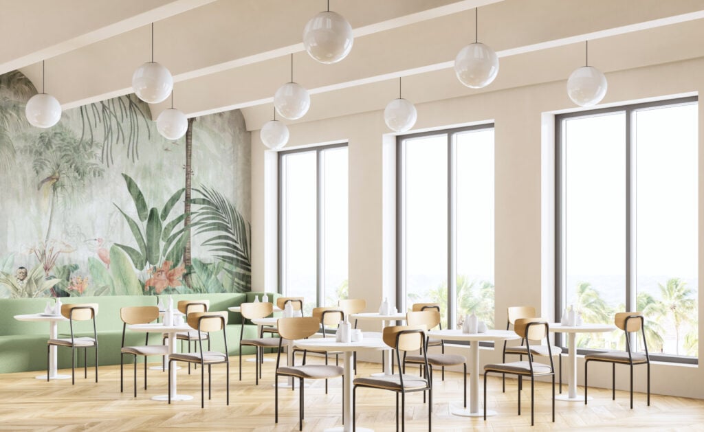 fire resistance wallpaper for restaurant design