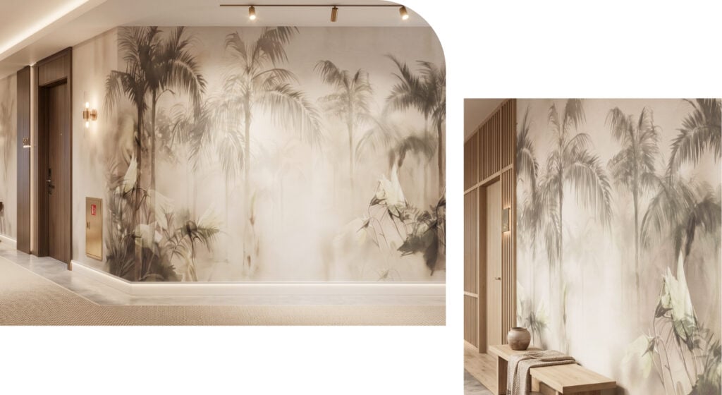 Wallpaper easy to wash for commercial area