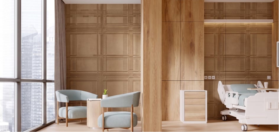 Embossed Wallpaper for hospital