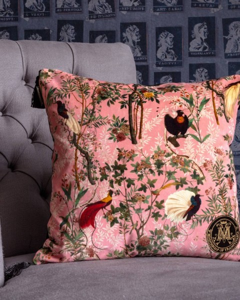 MINDTHEGAP | ROYAL GARDEN Pink Velvet Cushion | LC40055