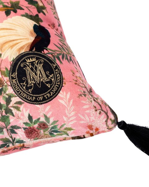 MINDTHEGAP | ROYAL GARDEN Pink Velvet Cushion | LC40055
