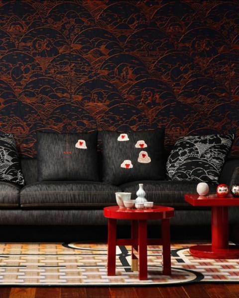 Indigo Macaque | MO3000 Copper | Mooi Wallcovering Tokyo Blue