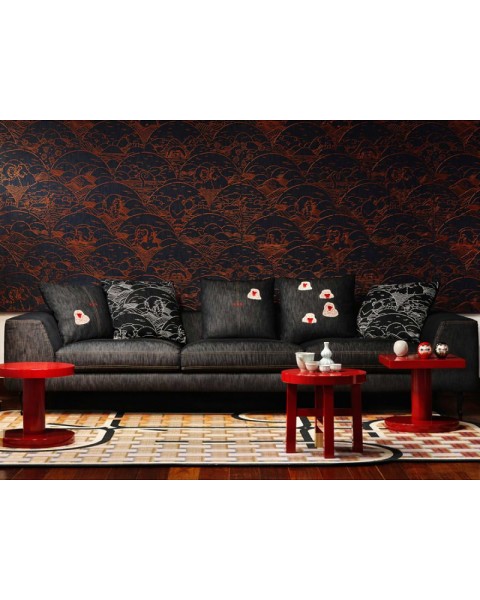 Indigo Macaque | MO3000 Copper | Mooi Wallcovering Tokyo Blue