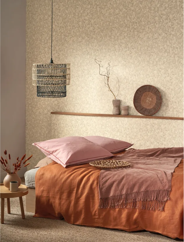 Perfect look of Living Room with Mineral Wallpaper