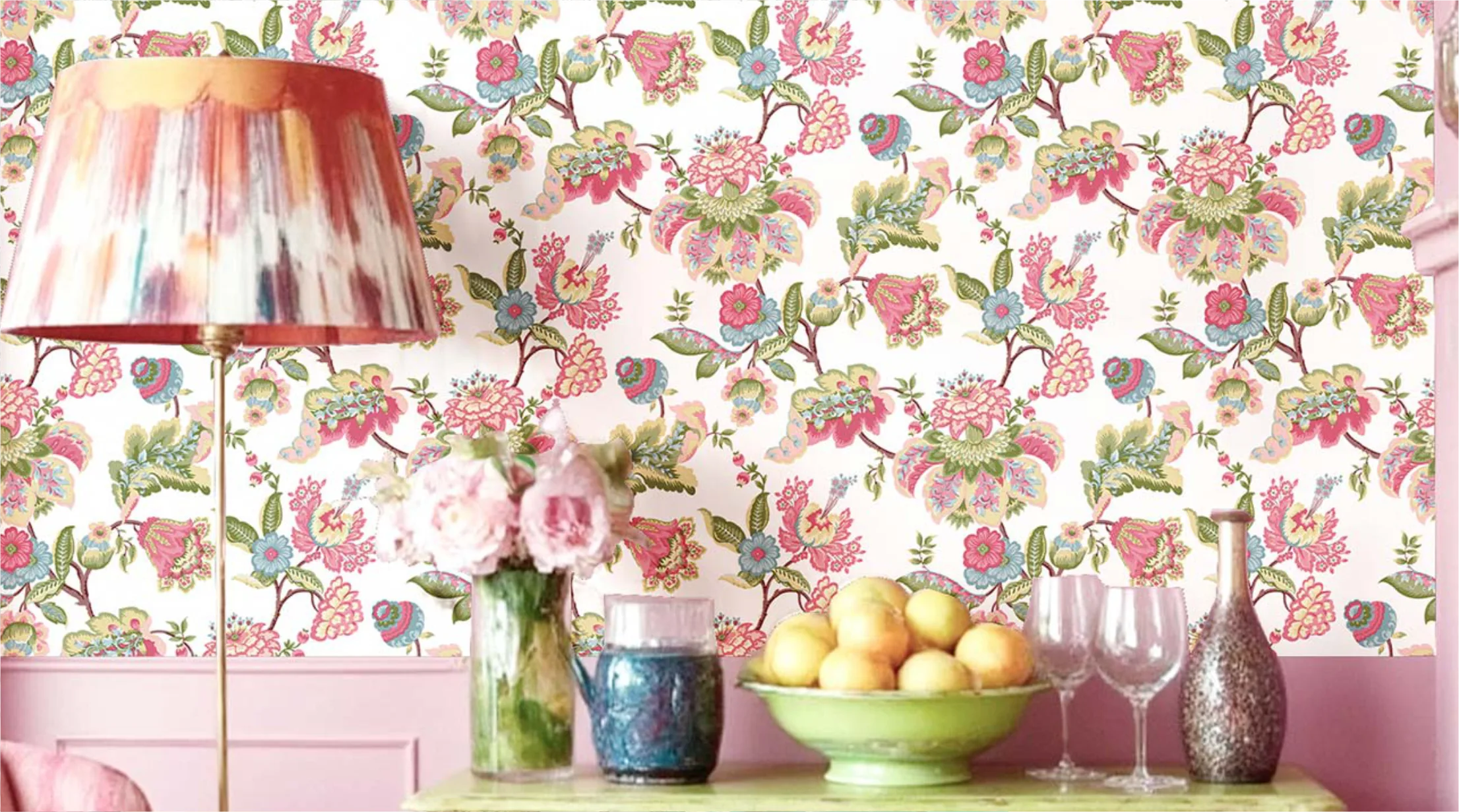 Banner living room Blooming garden 