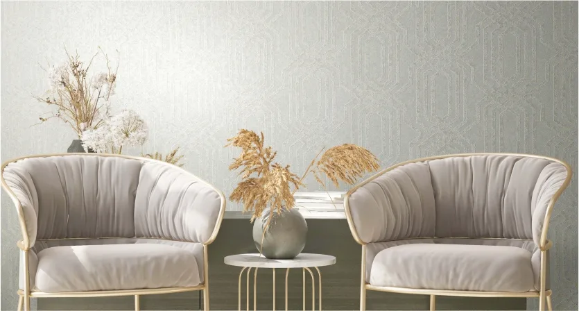 Blue with square pattern wallpaper by marburg Zellige