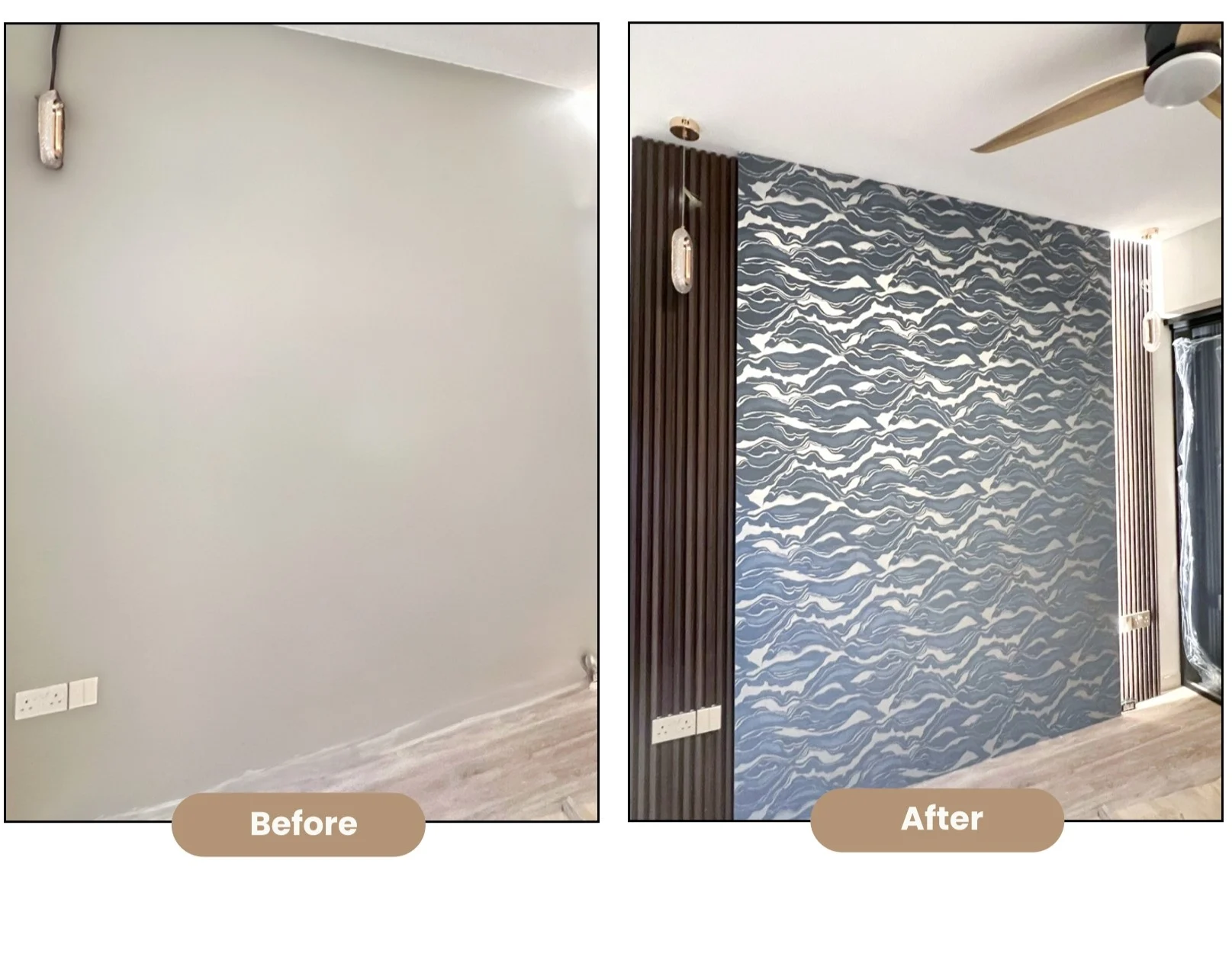 Abstract Pattern Wallpaper Makeover Installation