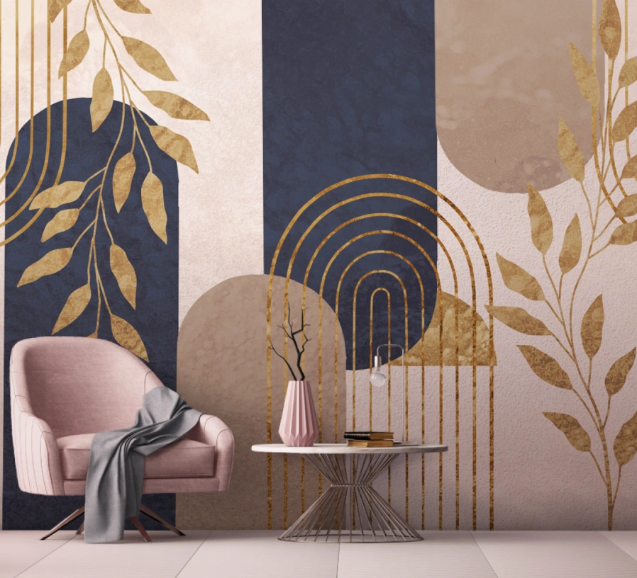 Colorful big mural art deco