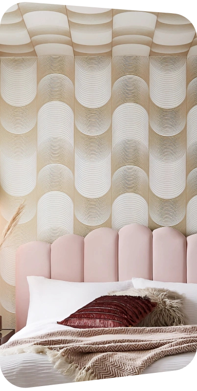 Elegant classic wallpaper at bedroom area