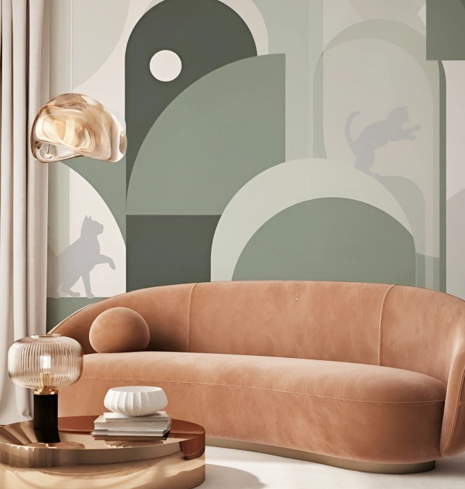 Living room with perfect art deco style