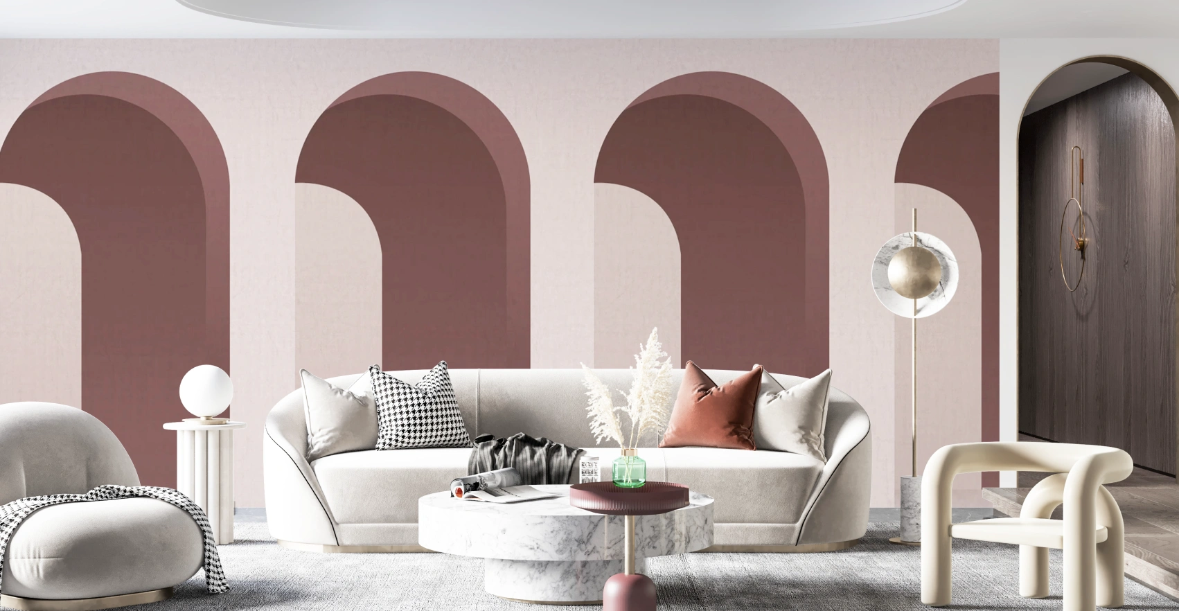 Simple minimalist art deco in living room