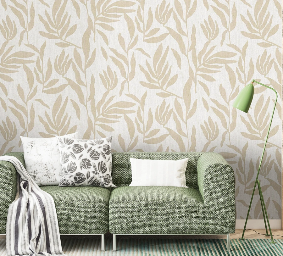 Simple and minimalist leaf wallpaper at home