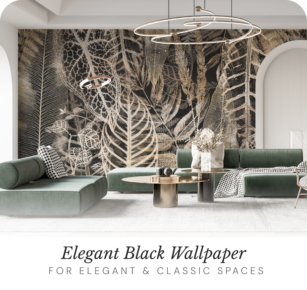 Elegant black wallpaper for elegant and classic interior