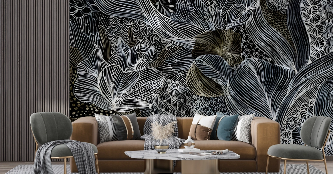Big mural wallpaper look stunning at living room